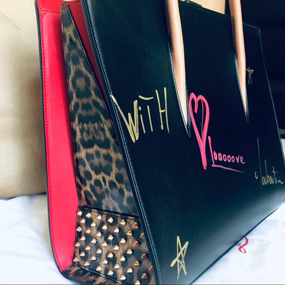 Christian Louboutin Handbags - Christian Louboutin Large Paloma SIGNED calf leop